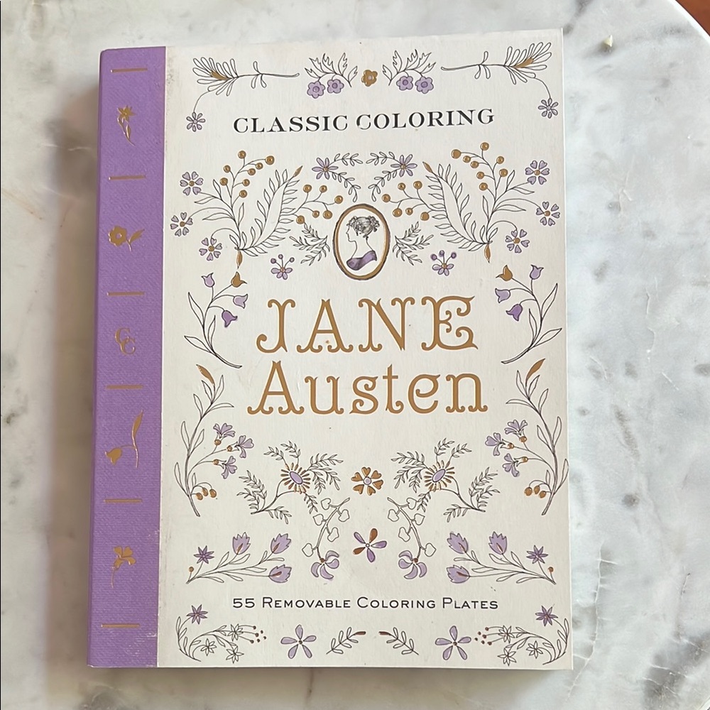 Classic Coloring Book by Jane Austen - Purple and Gold